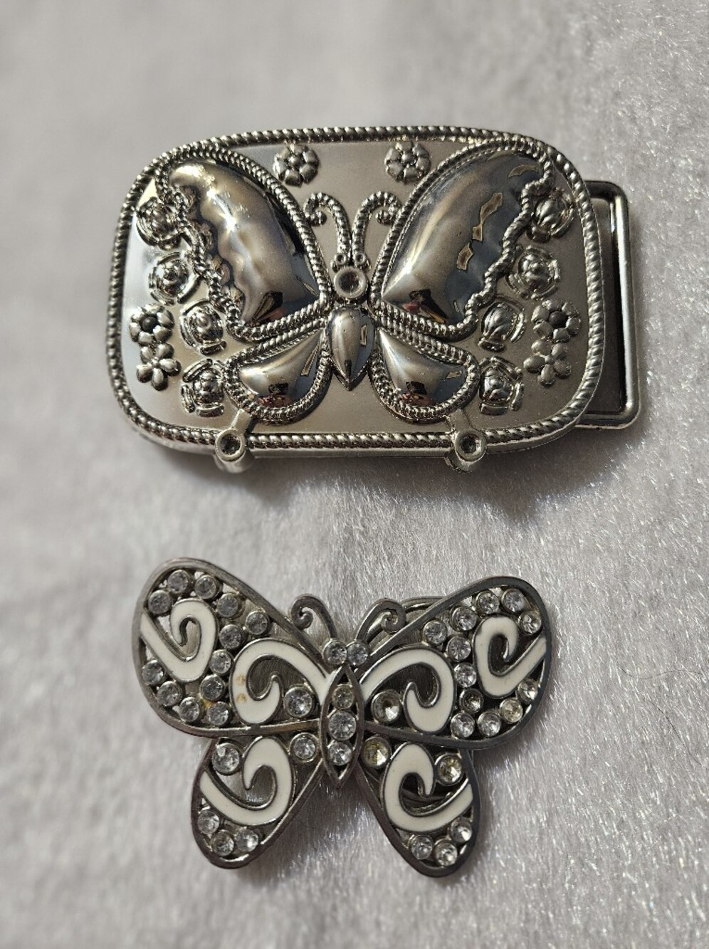 Silver Butterfly Belt Buckles